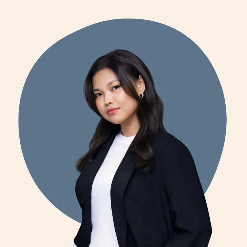 neutral pink modern circle shape linkedin profile picture